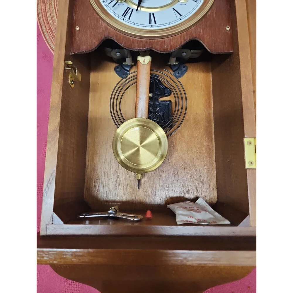 Vintage Powell 35 Day Key Wind Parlor Clock Tested Working 1980s In Original Box